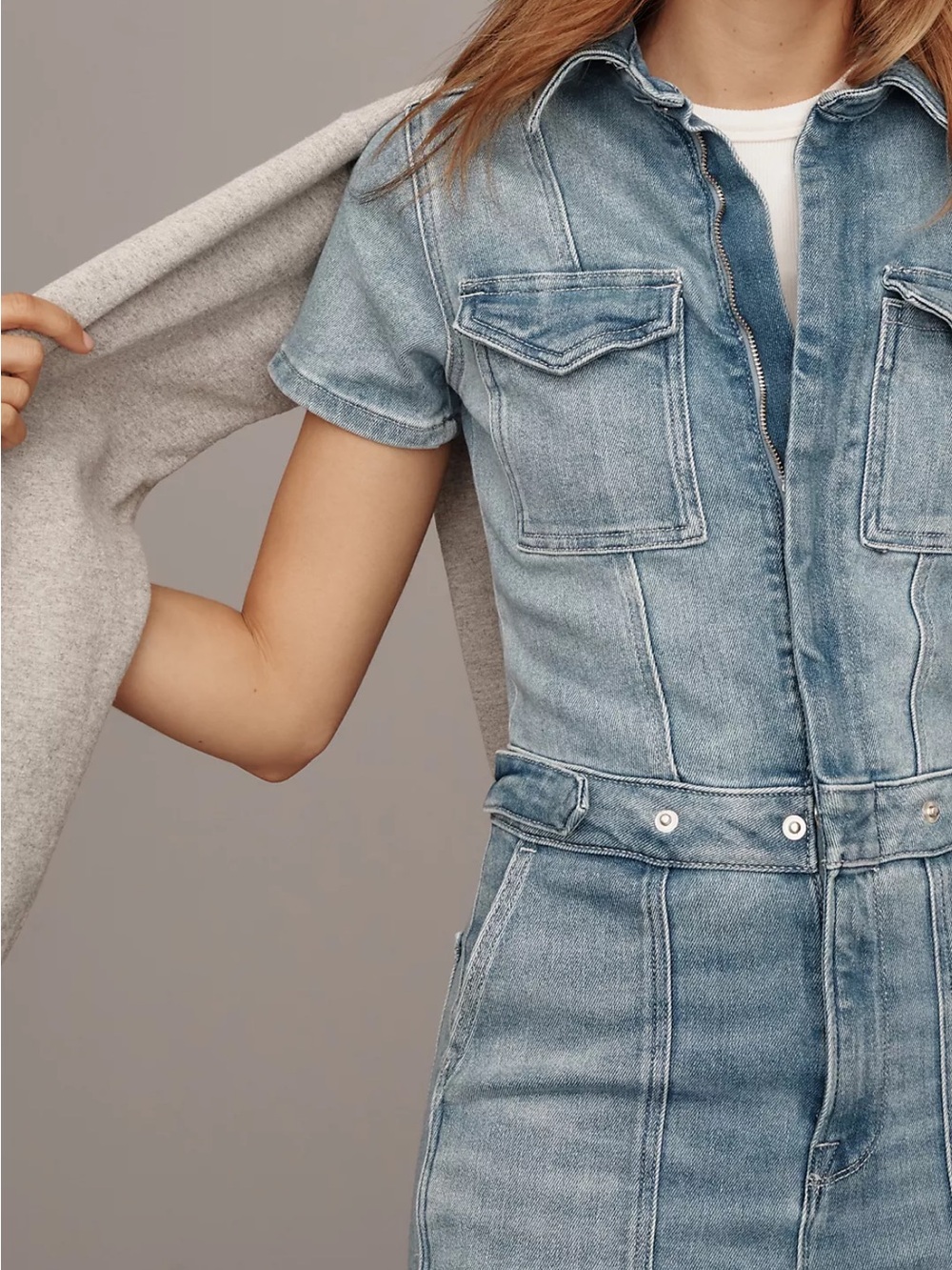 Good American - Women's Blue Denim Jumpsuit